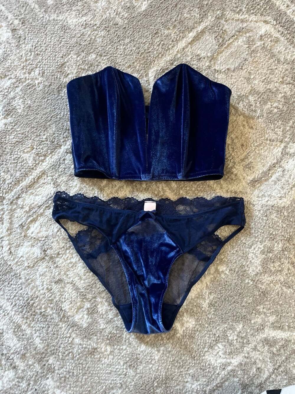 Victoria's Secret Dream Angels Velvet Bustier and underwear set